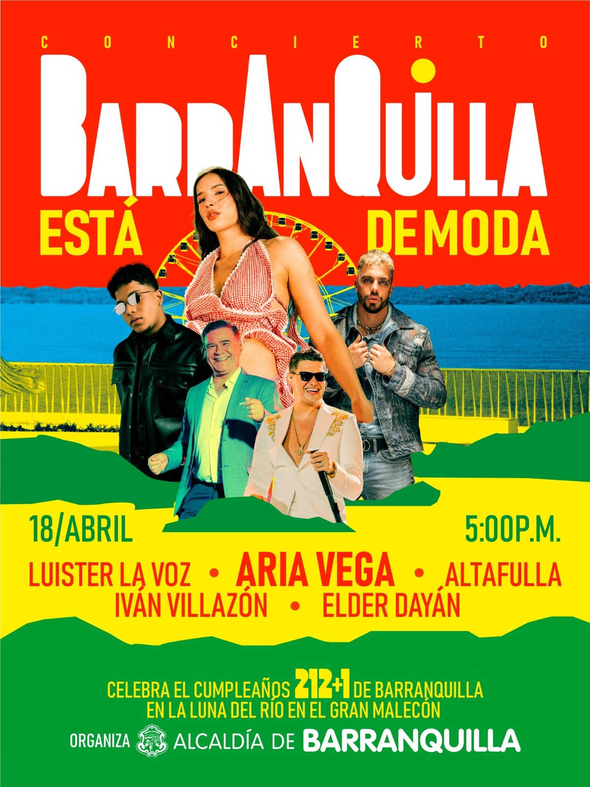 Este sábado 18 de abril Barranquilla celebra sus 213 años por todo lo alto en el Gran Malecón del Río