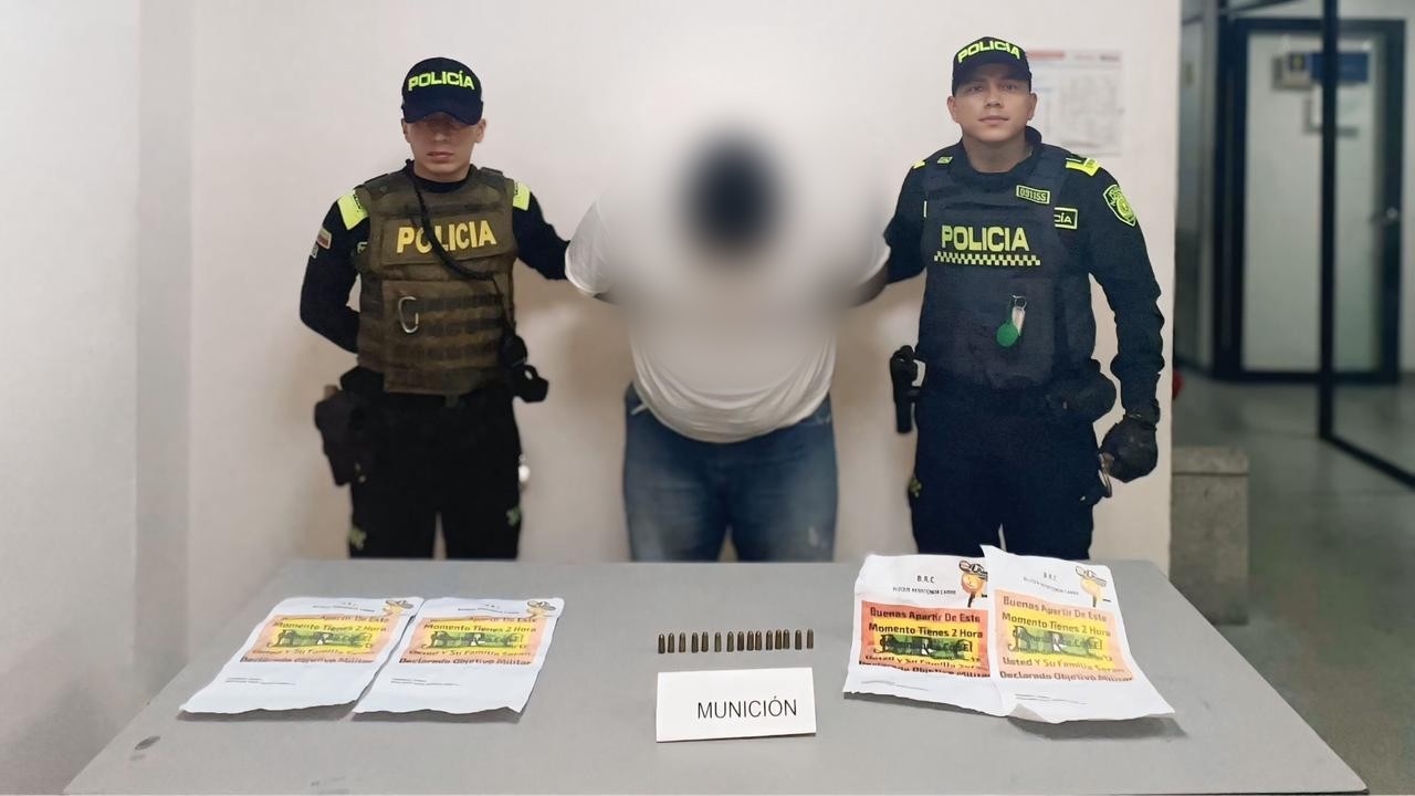 Capturan en Soledad a hombre con municiones y panfletos extorsivos