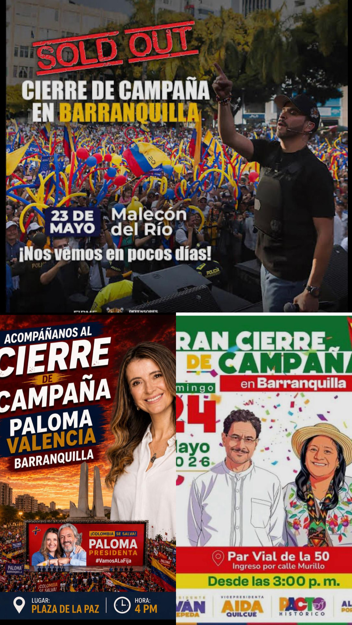 Barranquilla se prepara para cierres de campaña presidencial con actos políticos de distintos sectores