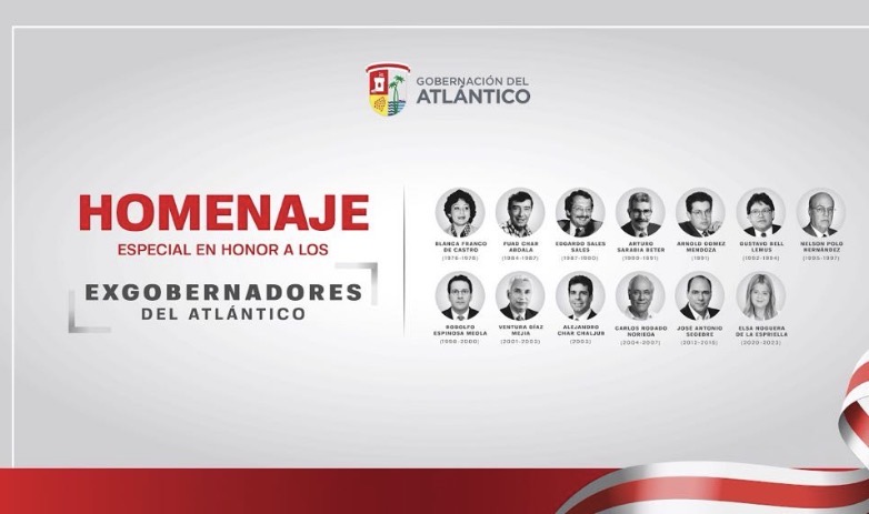 Exgobernadores del Atlántico serán homenajeados en el aniversario 121 del departamento