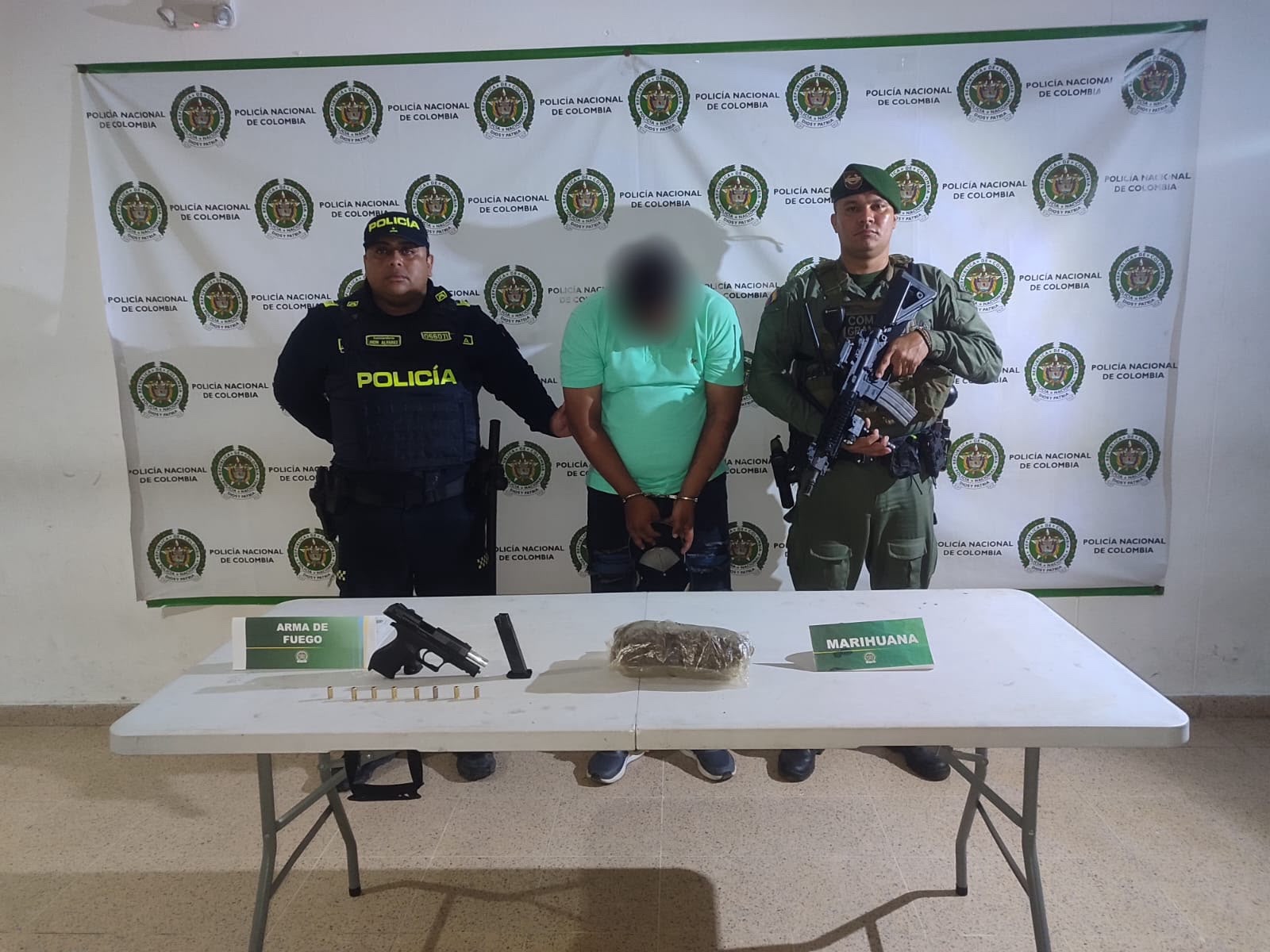 Capturan a presunto dinamizador de extorsiones con droga y un arma traumática en Ponedera